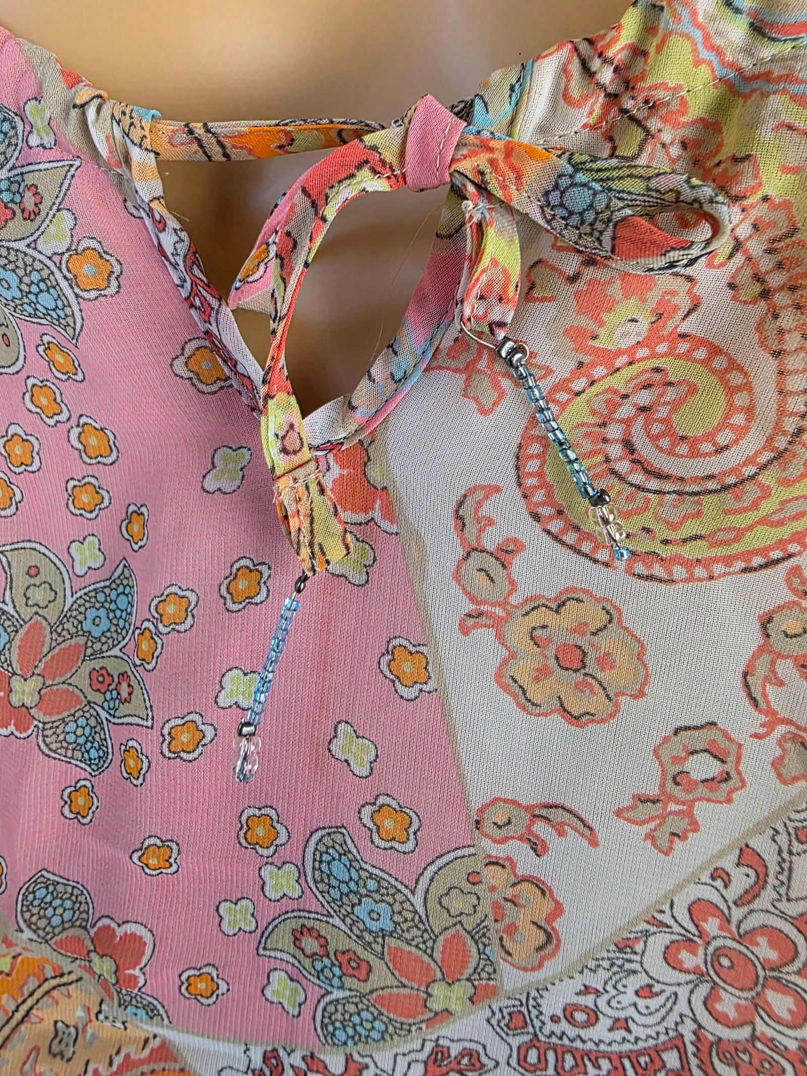 Robe dos nu volants superposés paisley bohème féerique vintage Y2K taille unique jusqu'au 42 – photo 14